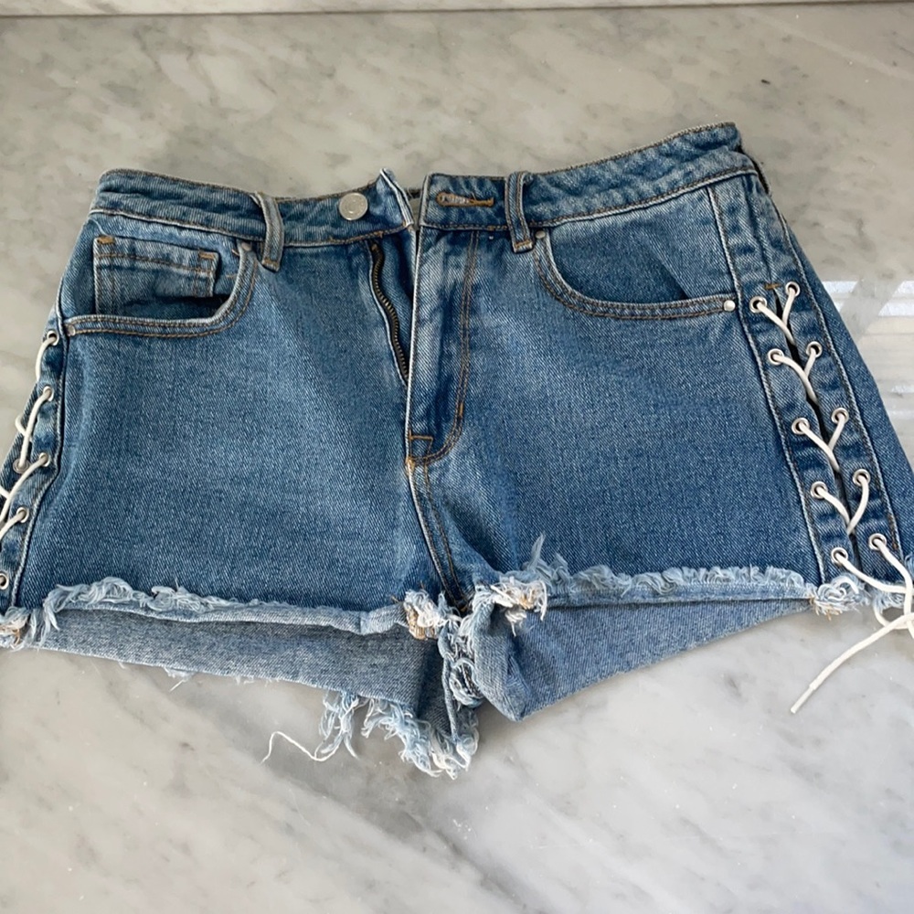 PacSun lace-up jean shorts